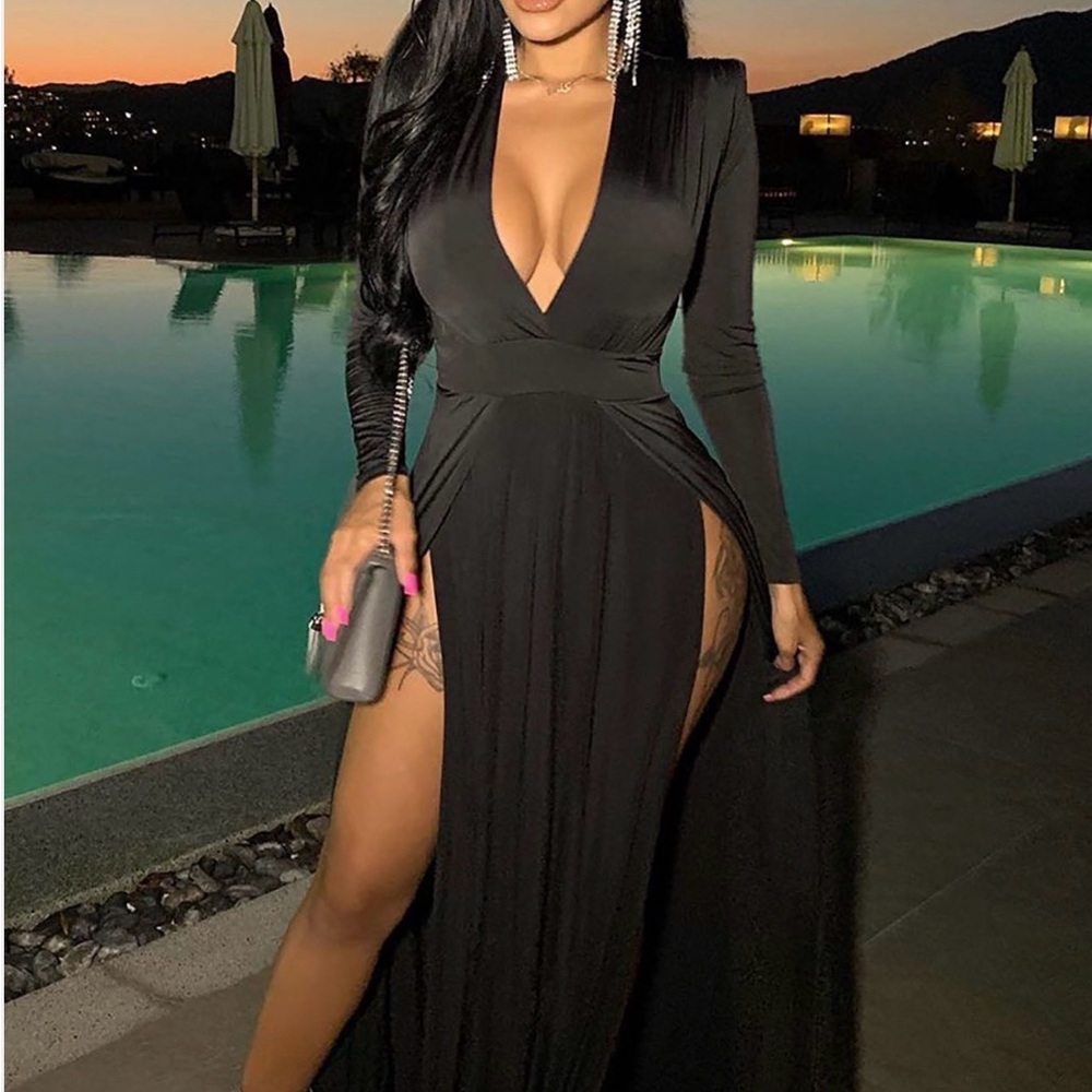 Fashion Nova Elegant Black Evening Gown